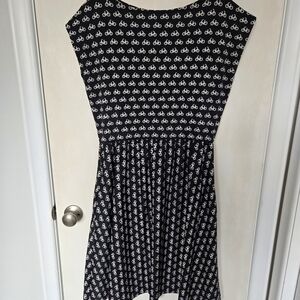 Stylish Black and White Bicycle Print Dress